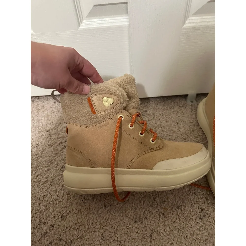 Merrell J007058 Womens Waterproof Suede Sherpa Fleece Boots Tan Orange Size 8.5